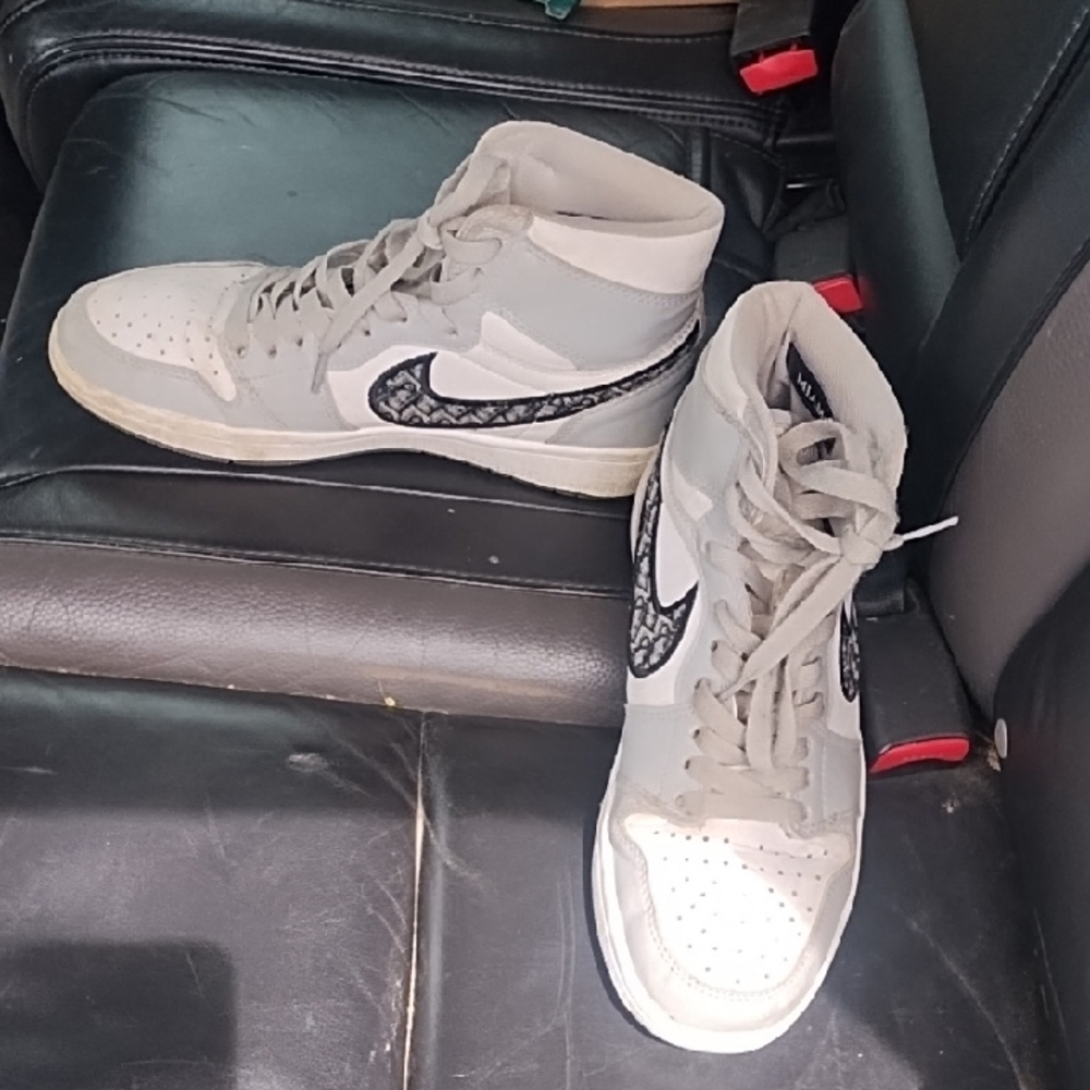 Dior White and Black Sneakers with Iconic Design